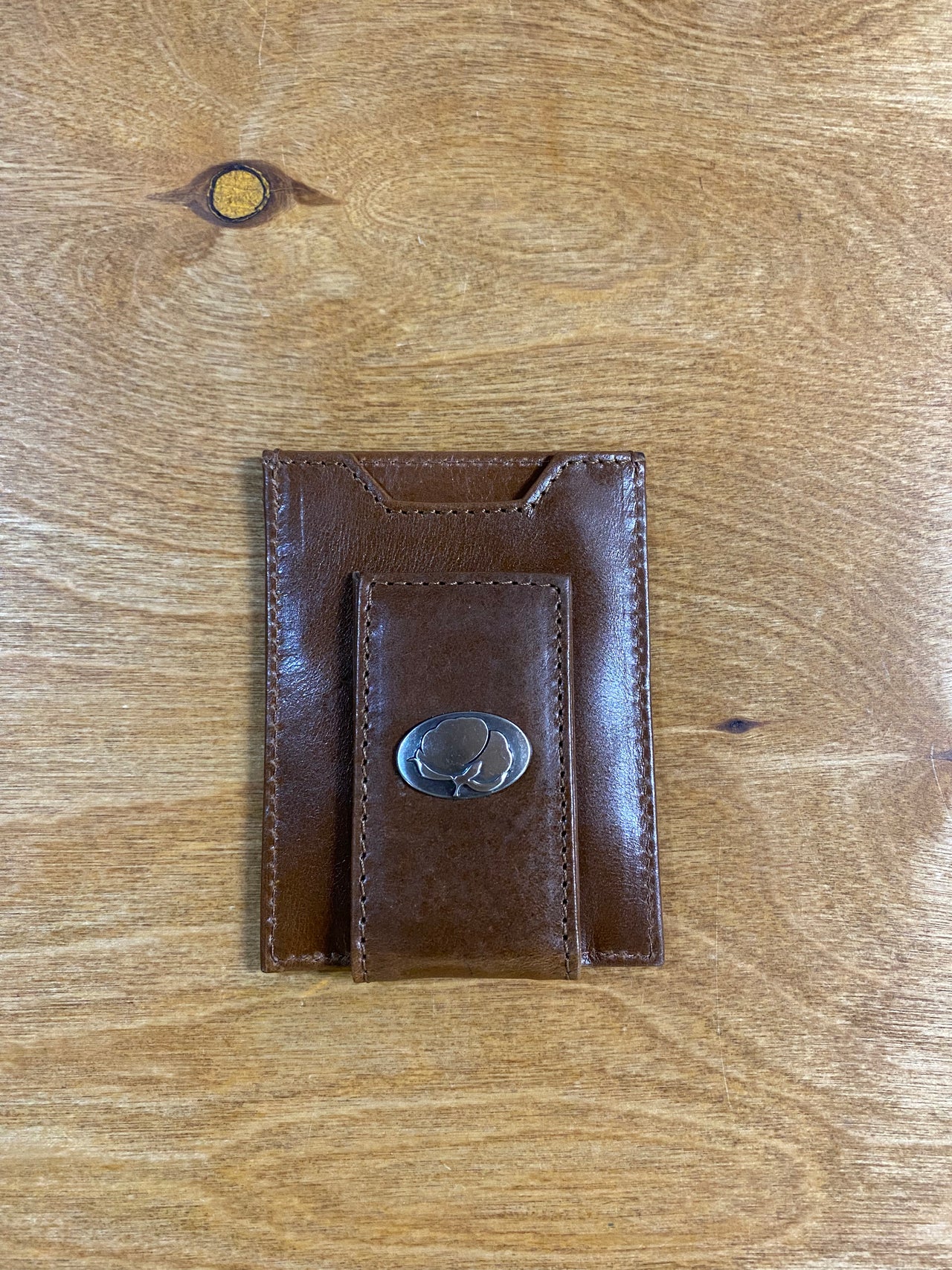 Light Brown Crazy Horse Front Packet Wallet - Cotton
