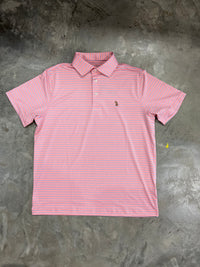 Thumbnail for Cashmere Pink Stripe Performance Polo