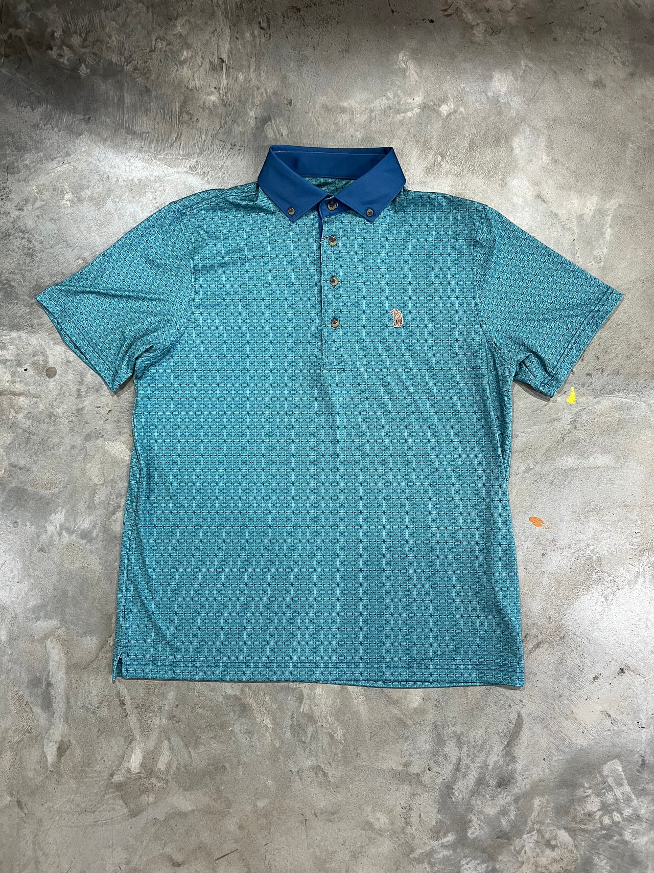 Wild Jungle Navy Blue & Forest Green Performance Polo
