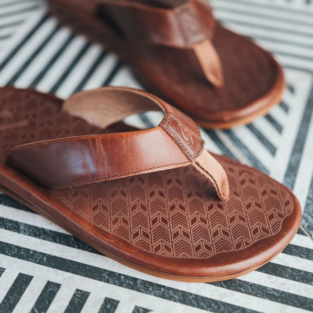 'Ilikai Men's Premium Leather Beach Sandal - Toffee