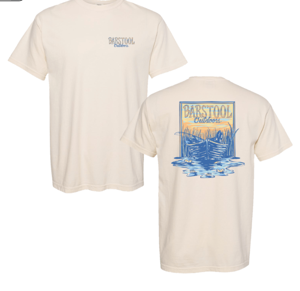 Barstool Sports Outdoor Fishing Beers SS Pocket Tee - Ivory