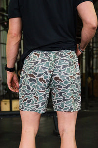 Thumbnail for Retro Duck Camo 7 Inch Performance Athletic Short - Grey Liner