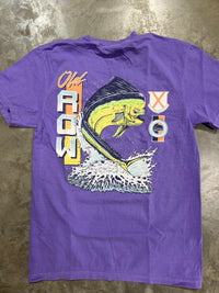 Thumbnail for Mahi jumping out of the water on an Old Row Short Sleeve T-shirt in the color Violet.