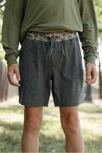 Thumbnail for Youth - Grizzly Grey Athletic Short - Deer Camo Liner