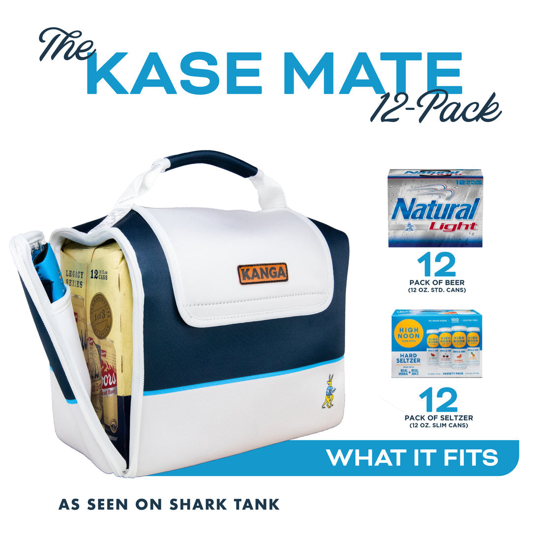12 Pack Kase Mate Beer Cooler - Sully Light Blue/Royal