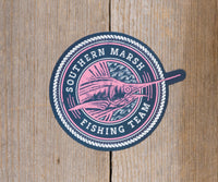 Thumbnail for Fishing Team Sticker - Navy with Pink