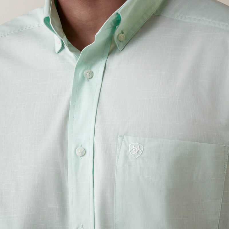 Solid Slub Classic Fit LS Button Down Shirt - Mint Green