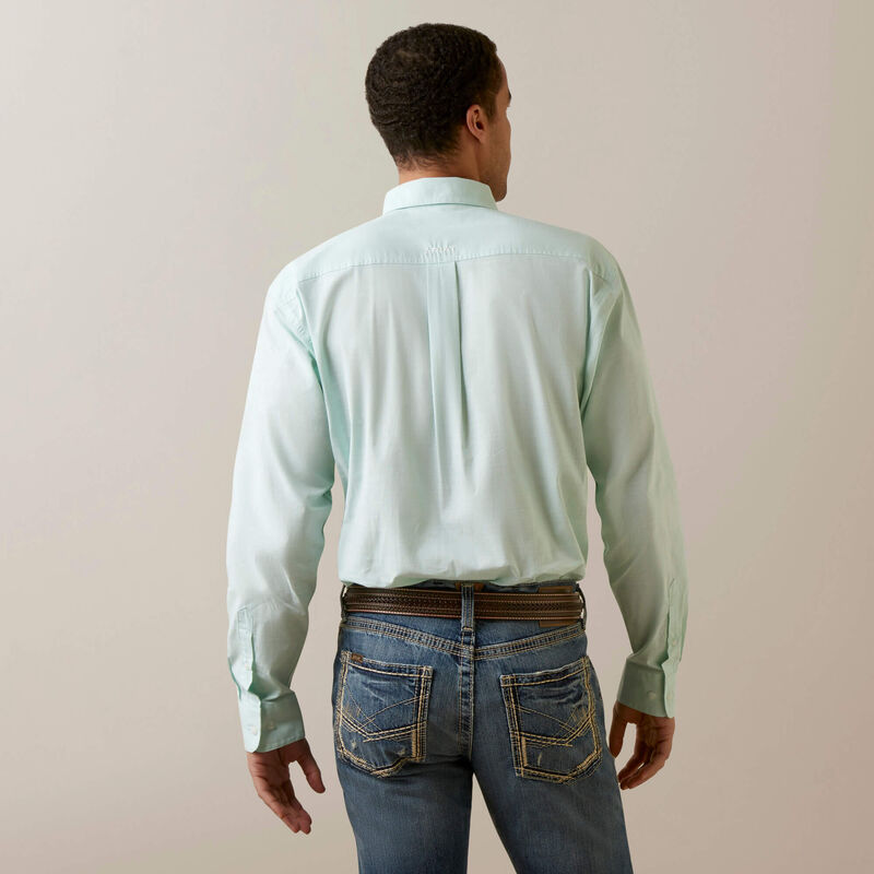 Solid Slub Classic Fit LS Button Down Shirt - Mint Green