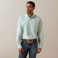 Thumbnail for Solid Slub Classic Fit LS Button Down Shirt - Mint Green