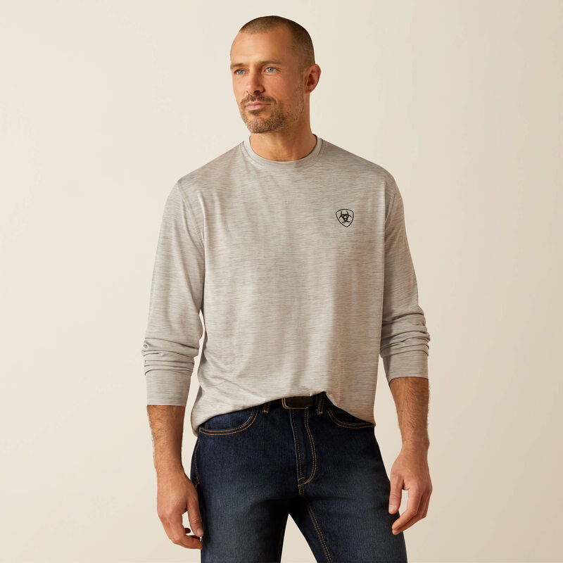 Charger Muddy Shield LS Performance Shirt - Heathered Light Grey