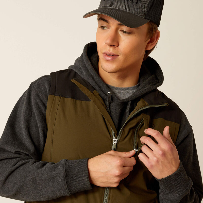 Pioneer Stretch Shell Vest - Moss Green/Black