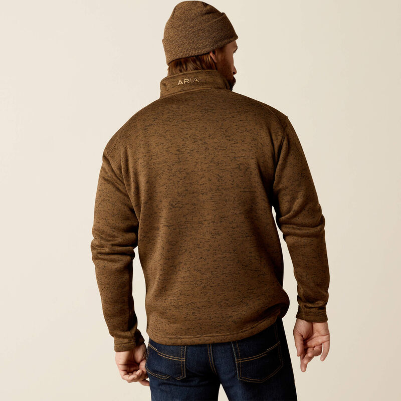 Caldwell Quarter Zip Sweater - Heathered Dark Brown