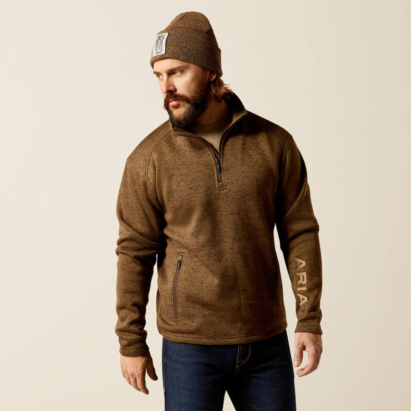 Caldwell Quarter Zip Sweater - Heathered Dark Brown