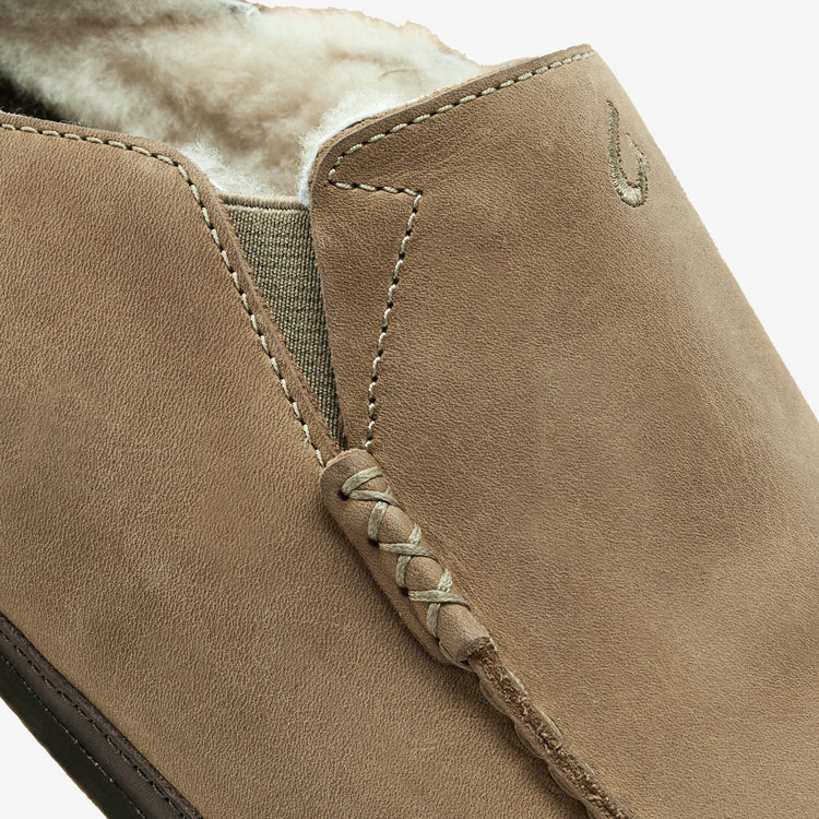 Men's Moloa Leather Slippers - Clay/Dark Java