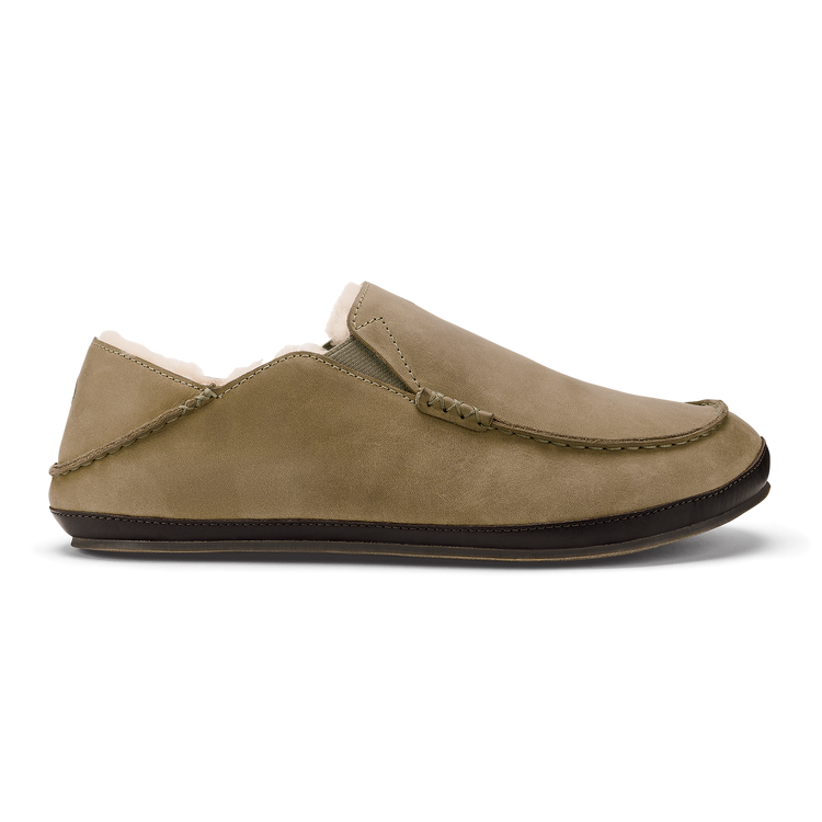 Men's Moloa Leather Slippers - Clay/Dark Java