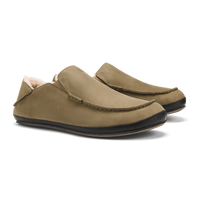 Thumbnail for Men's Moloa Leather Slippers - Clay/Dark Java