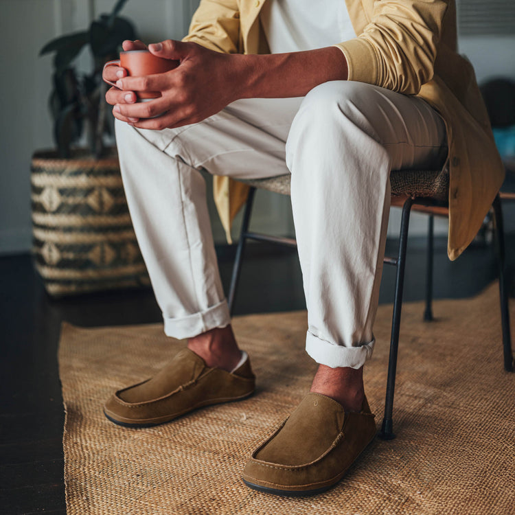 Men's Moloā Leather Slipper - Kona Coffee