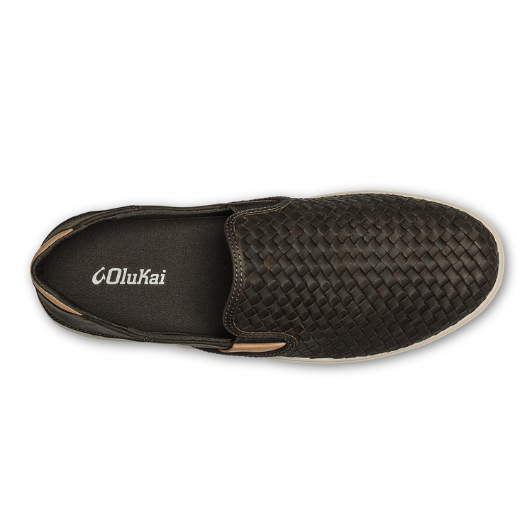 Men's Lae'ahi Lauhala Woven Leather Shoes - Dark Java