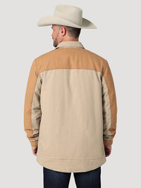 Thumbnail for Mixed Canvas Chore Jacket in Vintage Khaki