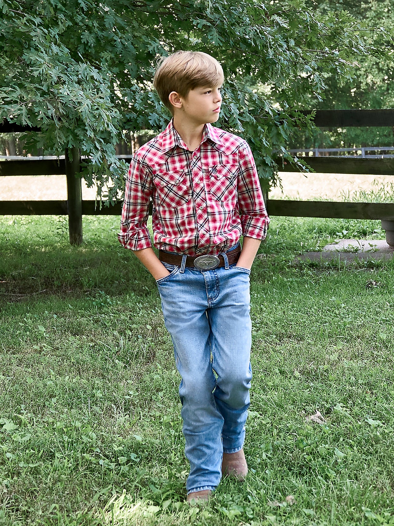 Youth Wrangler Slim Straight Jeans - Roughhouse