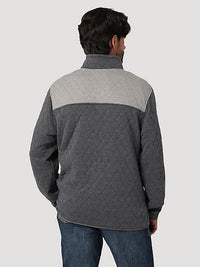 Thumbnail for Men's Wrangler Quarter Snaps Quilted Pullover Jacket in Caviar