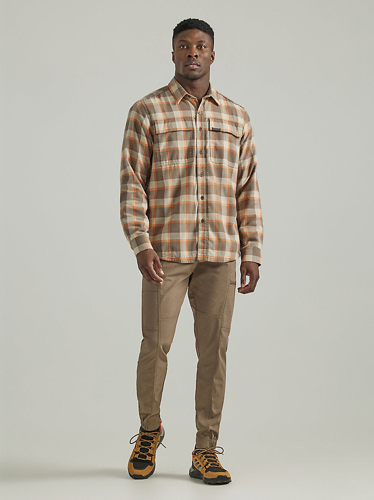 AGT Thermal Lined Flannel Shirt in Bungee Cord