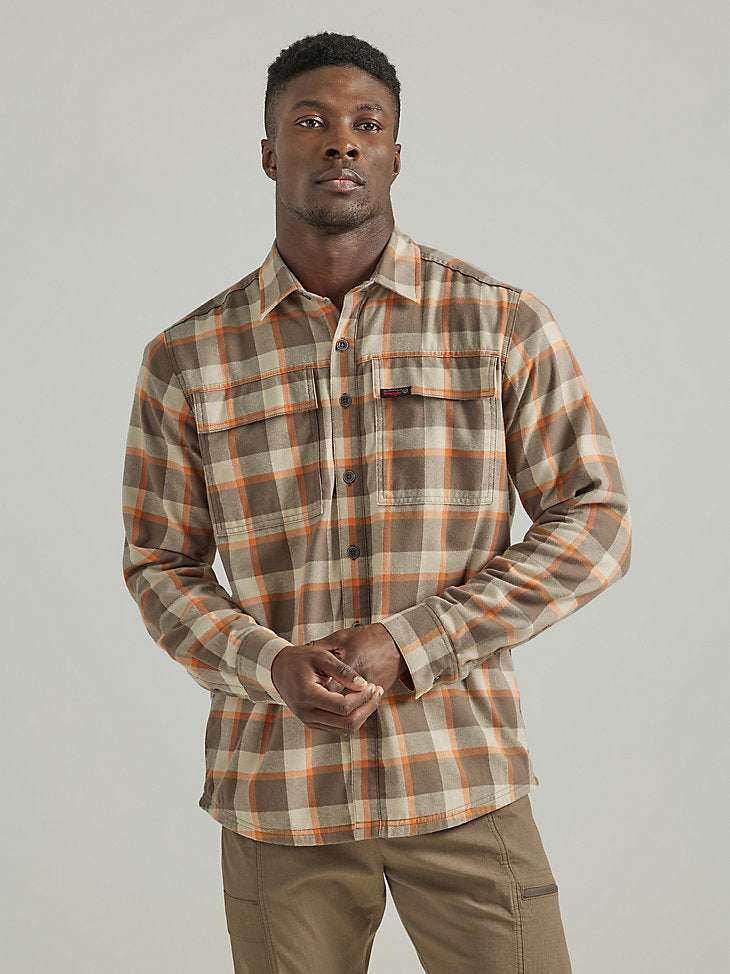 AGT Thermal Lined Flannel Shirt in Bungee Cord