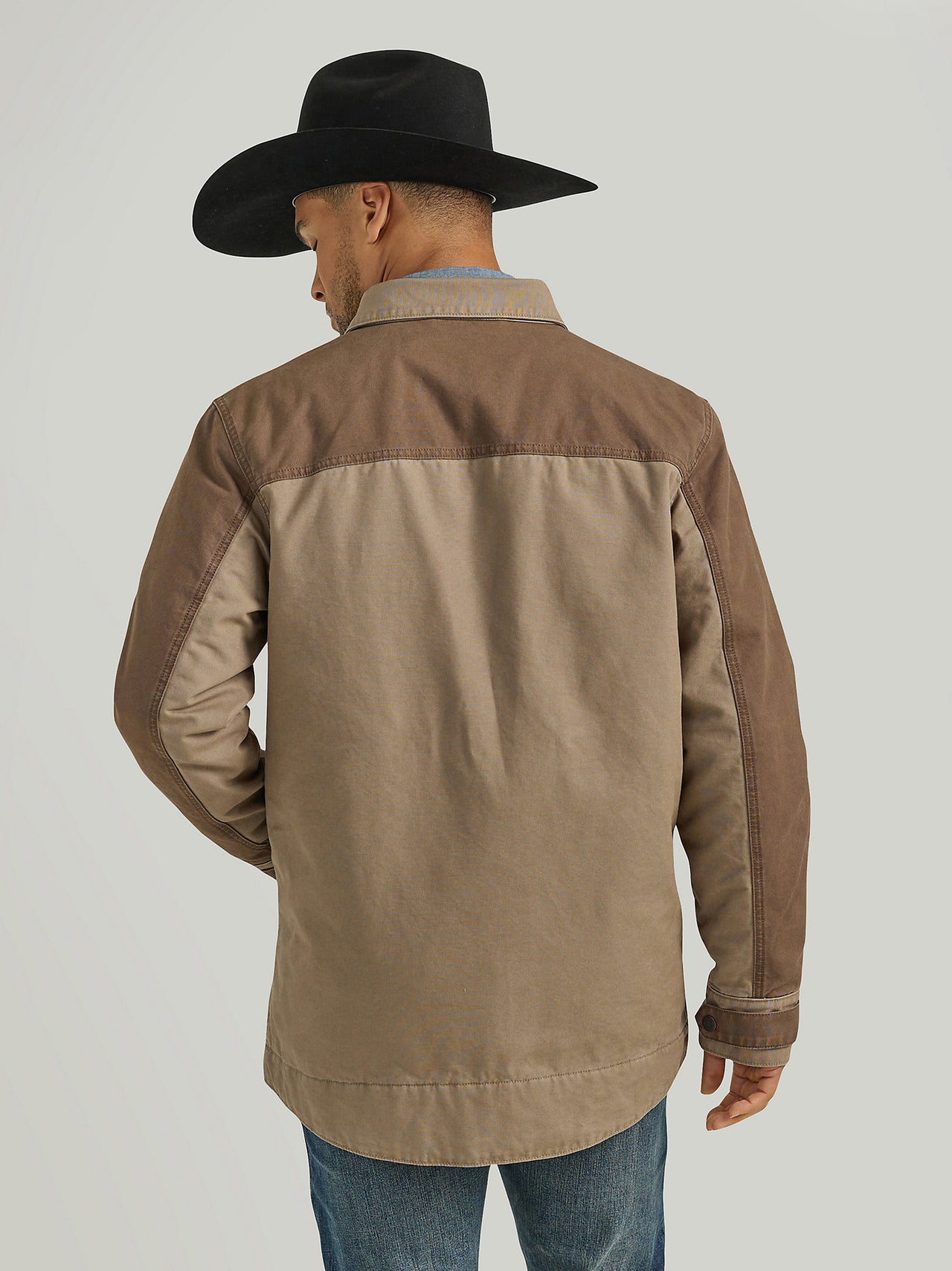 Wrangler Mixed Canvas Chore Jacket - Sandstone