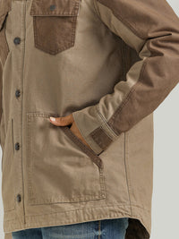 Thumbnail for Wrangler Mixed Canvas Chore Jacket - Sandstone