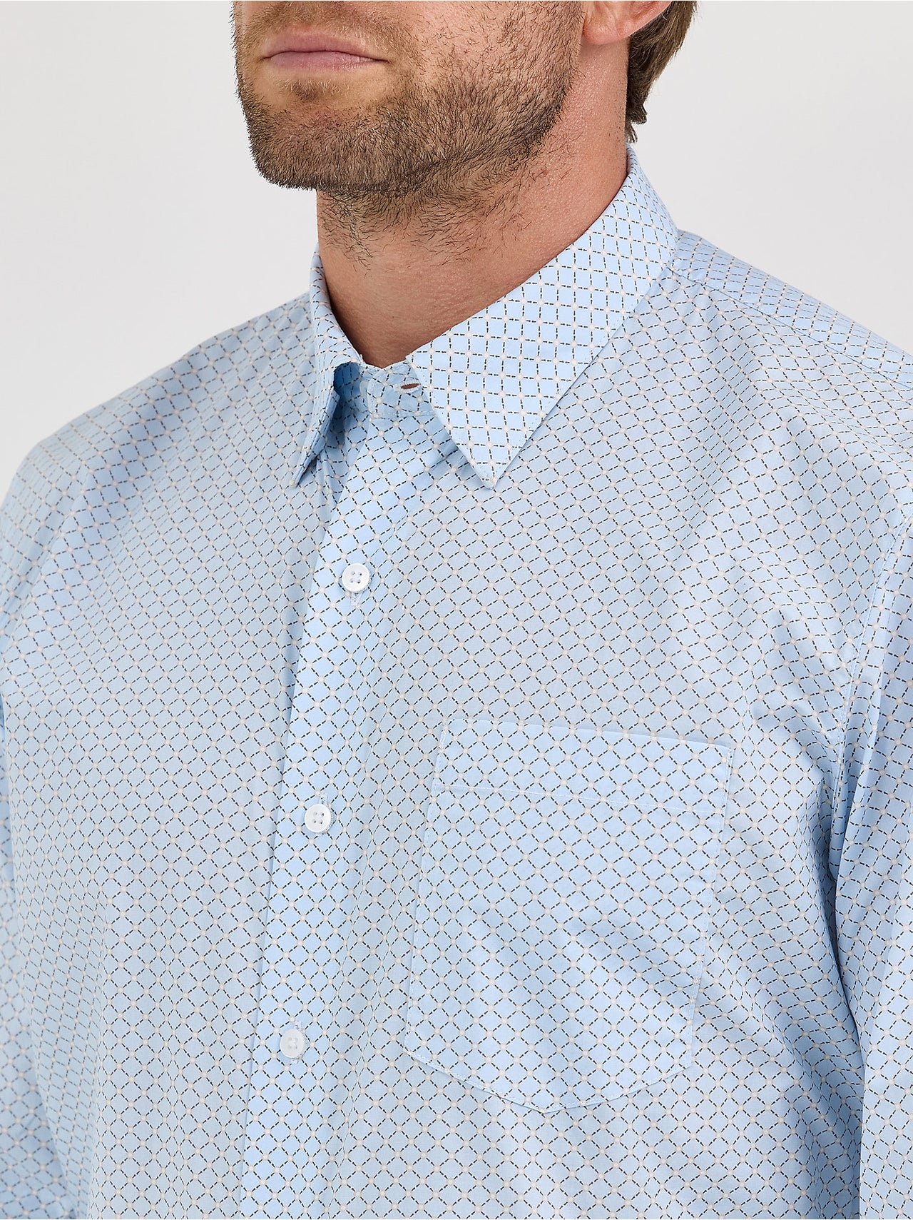 Cody Johnson Button Down LS Shirt - Light Blue