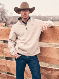 Thumbnail for George Straight Quilted Quarter Zip - Tan