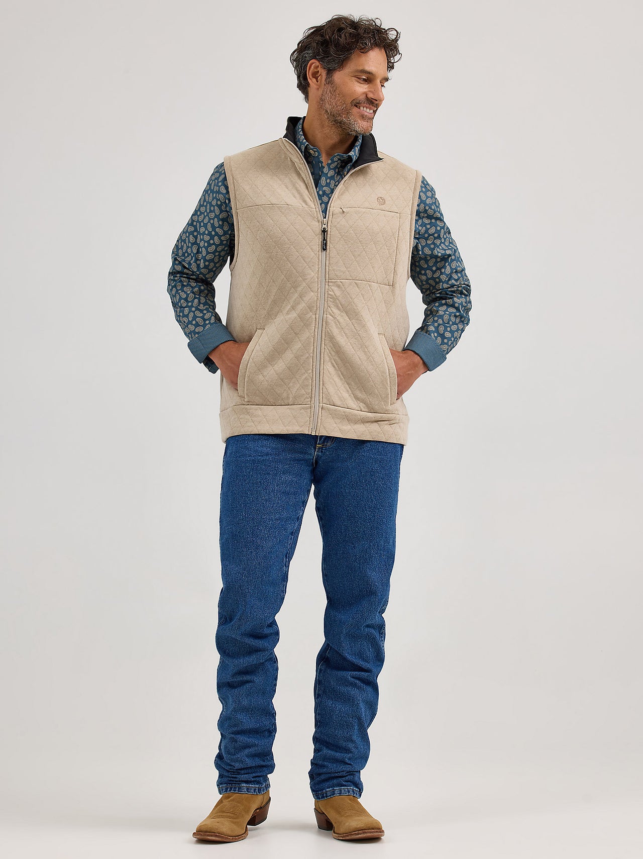 George Straight Quilted Vest - Tan