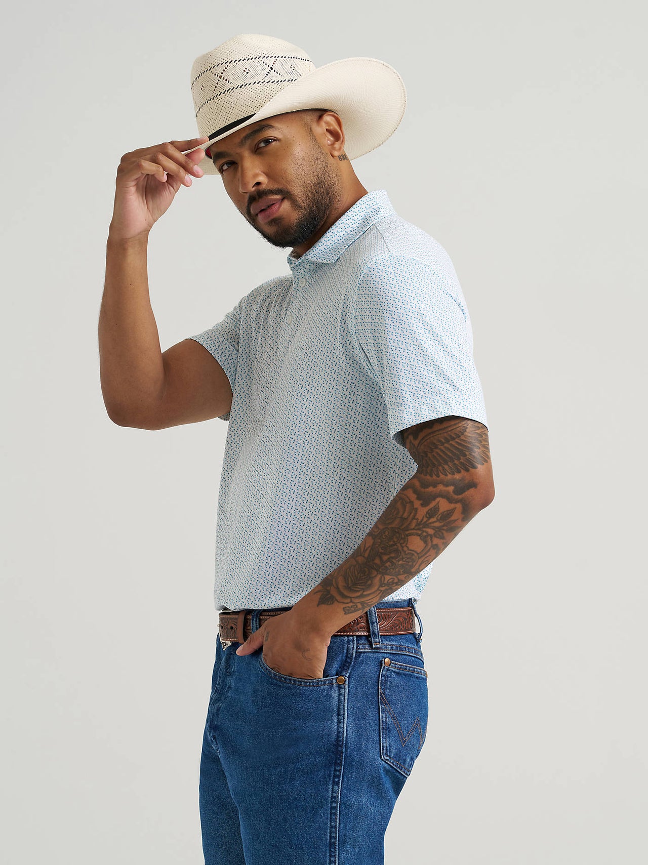 Wrangler All Terrain Gear Men's Performance Polo - Daphne Print