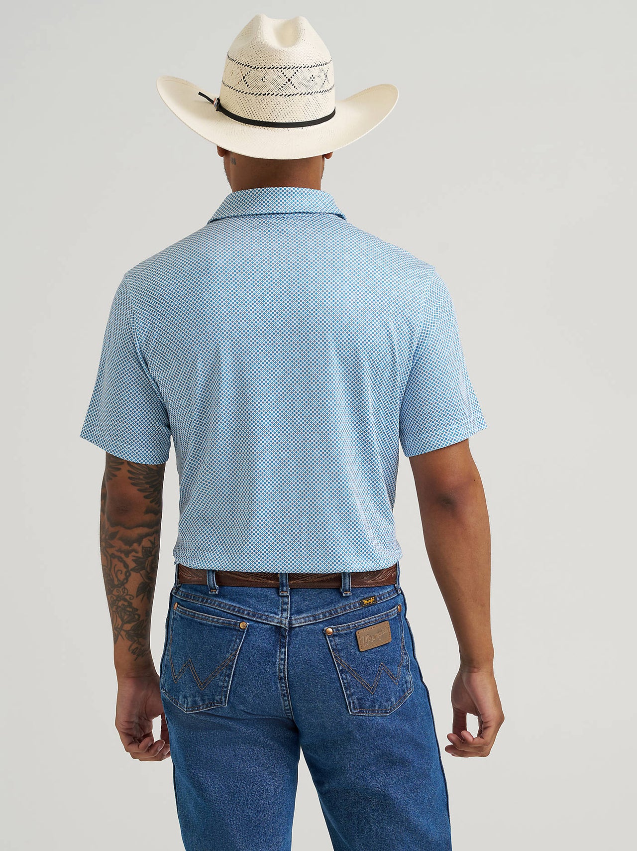 Wrangler All Terrain Gear Men's Performance Polo - Vallarta Blue