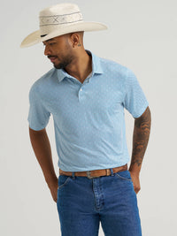 Thumbnail for Wrangler All Terrain Gear Men's Performance Polo - Vallarta Blue