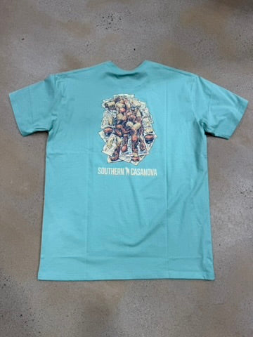 Southern Casanova Low Country Logo SS Tee - Seafoam