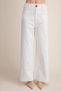 Thumbnail for The Harper High-Rise Wide-Leg Pants – Ivory