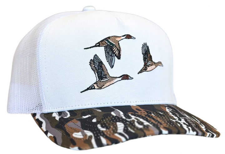 Chasin Tail Trucker Cap - White/Ranch Camo