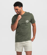 Thumbnail for Makers Badge SS Tee - Cedar Green