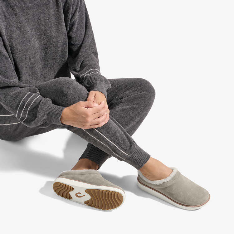 Mani Women's Slip-On Slippers - Taupe Grey/Golden Sand