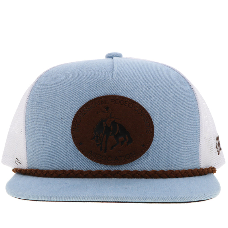 The Prorodeo Cap - Denim/White with Leather Patch