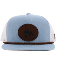 Thumbnail for The Prorodeo Cap - Denim/White with Leather Patch