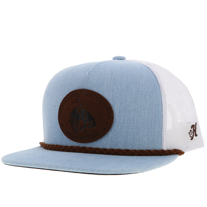 The Prorodeo Cap - Denim/White with Leather Patch