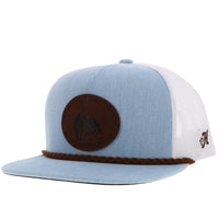 Thumbnail for The Prorodeo Cap - Denim/White with Leather Patch