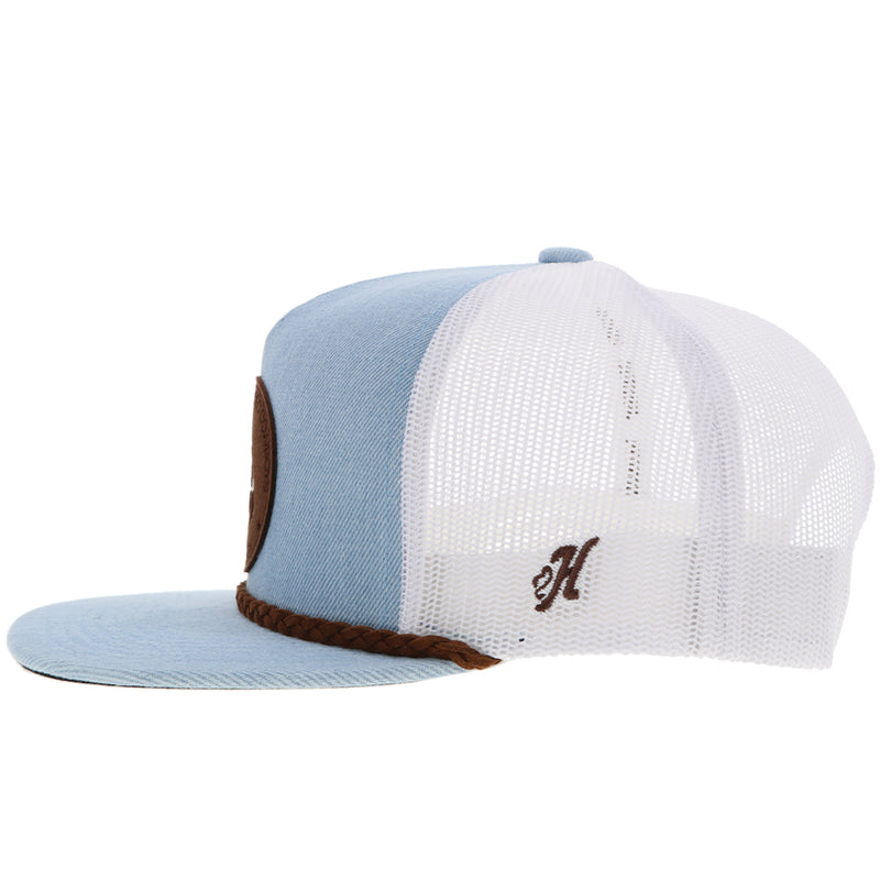 The Prorodeo Cap - Denim/White with Leather Patch