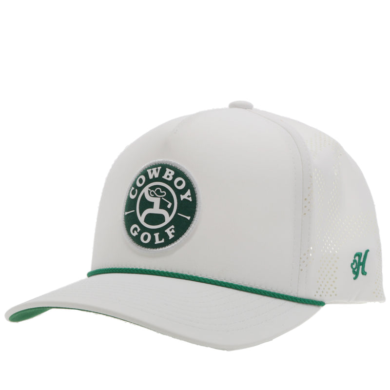 The "Cowboy Golf" Cap - White with Green & White Patch