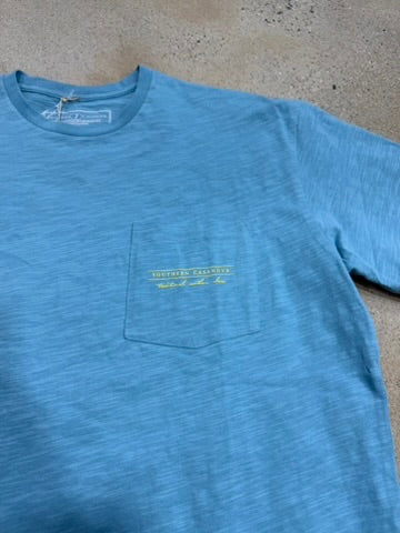 Southern Casanova Bass Splash SS Tee - Washed Denim