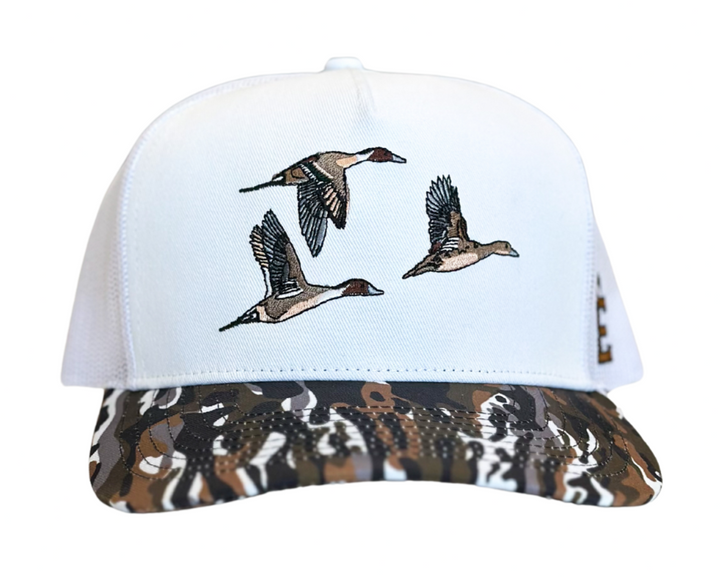 Chasin Tail Trucker Cap - White/Ranch Camo