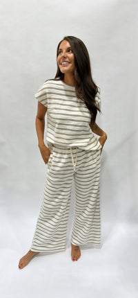 Thumbnail for Textured Stripe Knit Top – Khaki