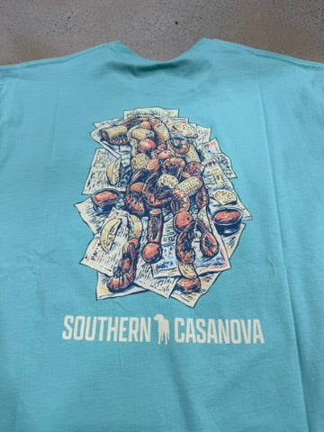 Southern Casanova Low Country Logo SS Tee - Seafoam